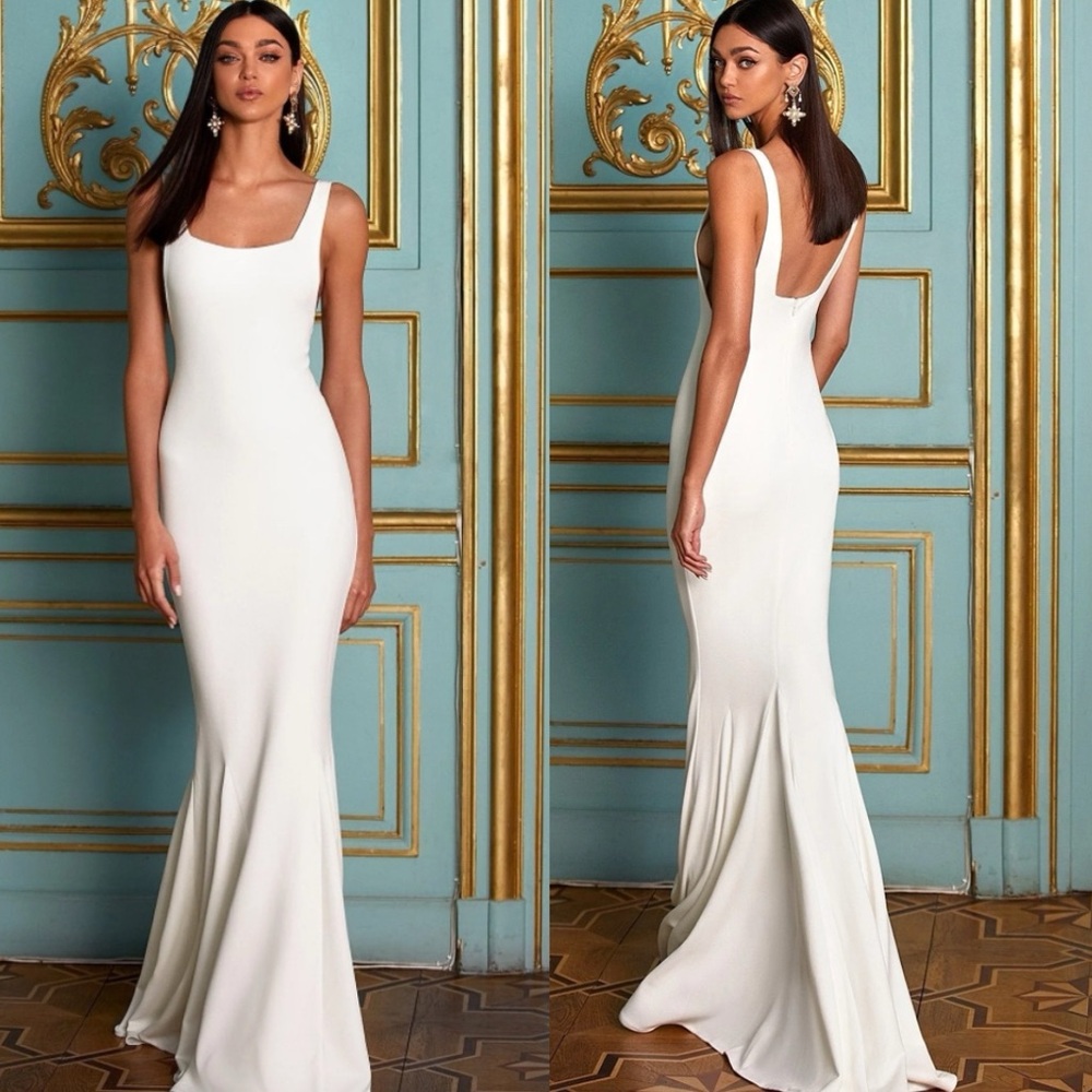 Alamour the Label Rhea White Dress XXL NEW w/ Tags formal gown matte‎ satin